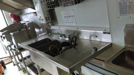3 compartment sink and propane flattop griddle
