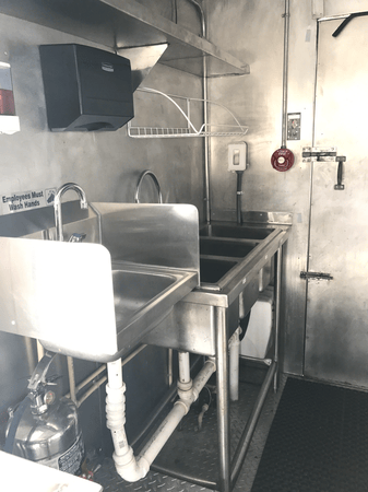 Hand wash sink and 3-compartment sink '84 Grumman Olson