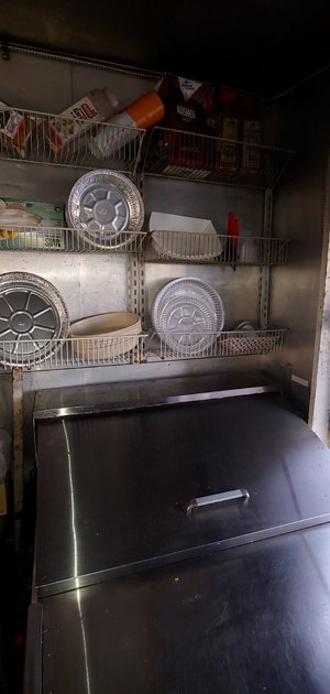 Shelving in Food Trailer for Sale