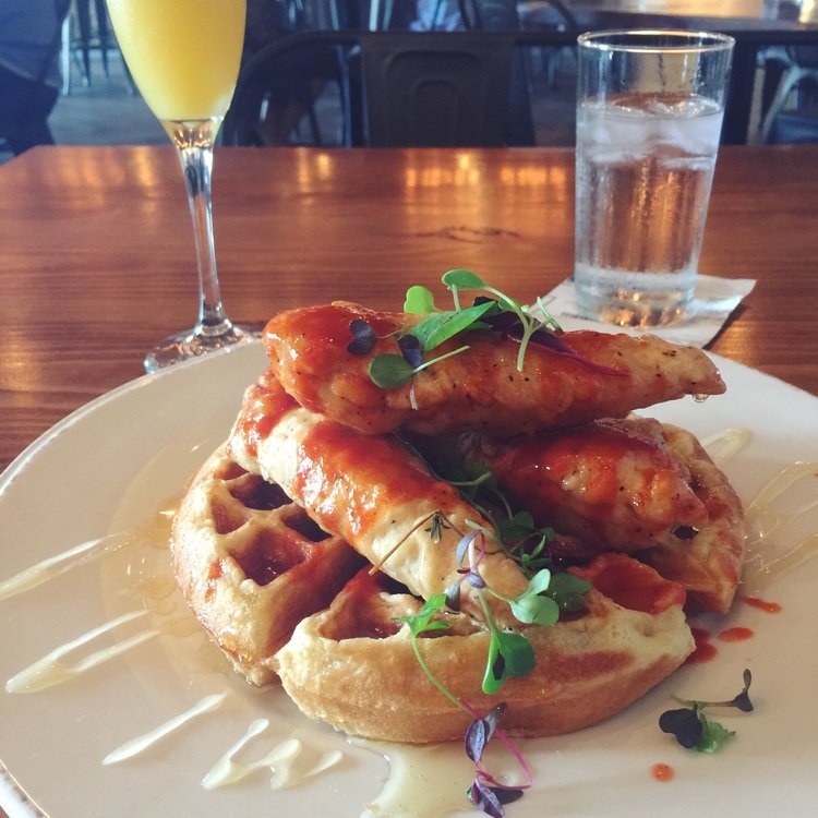 Chicken and Waffles Photography Angle