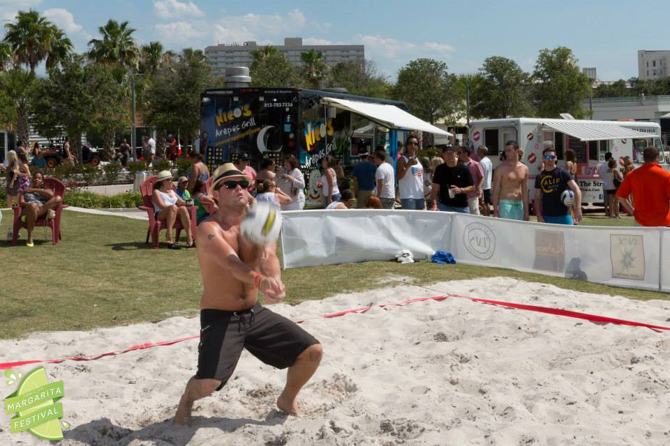Beach Volleyball being played at Tampa Bay Margarita Fest