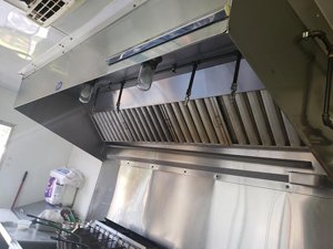 Hood of used food trailer for sale in Tampa Florida