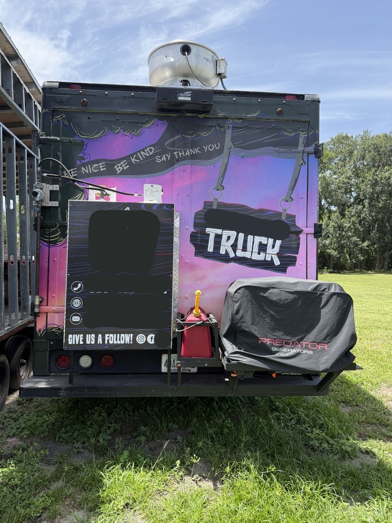 Rear of Food Truck with Generator and Propane Back of food truck