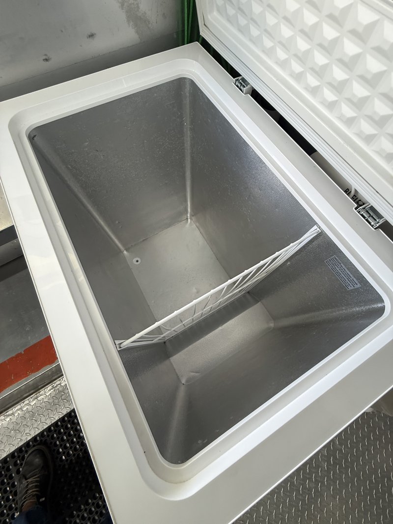 Chest freezer in food truck