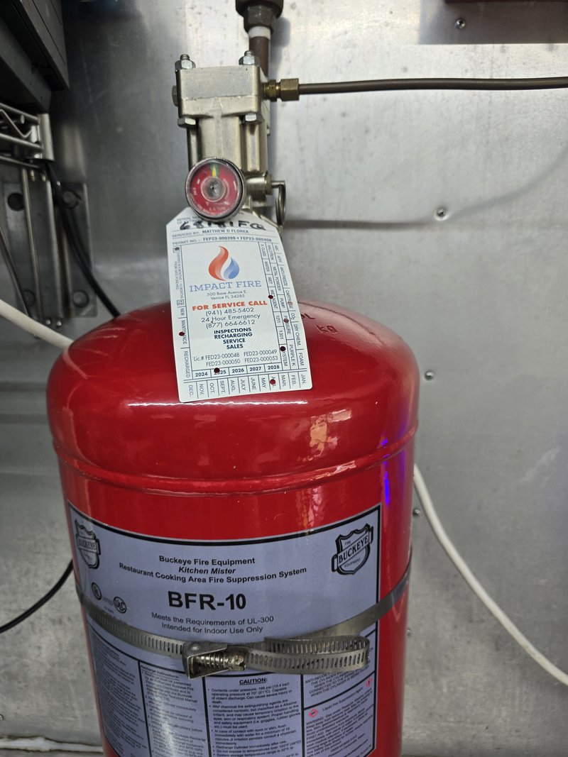 Buckeye kitchen fire suppression tank