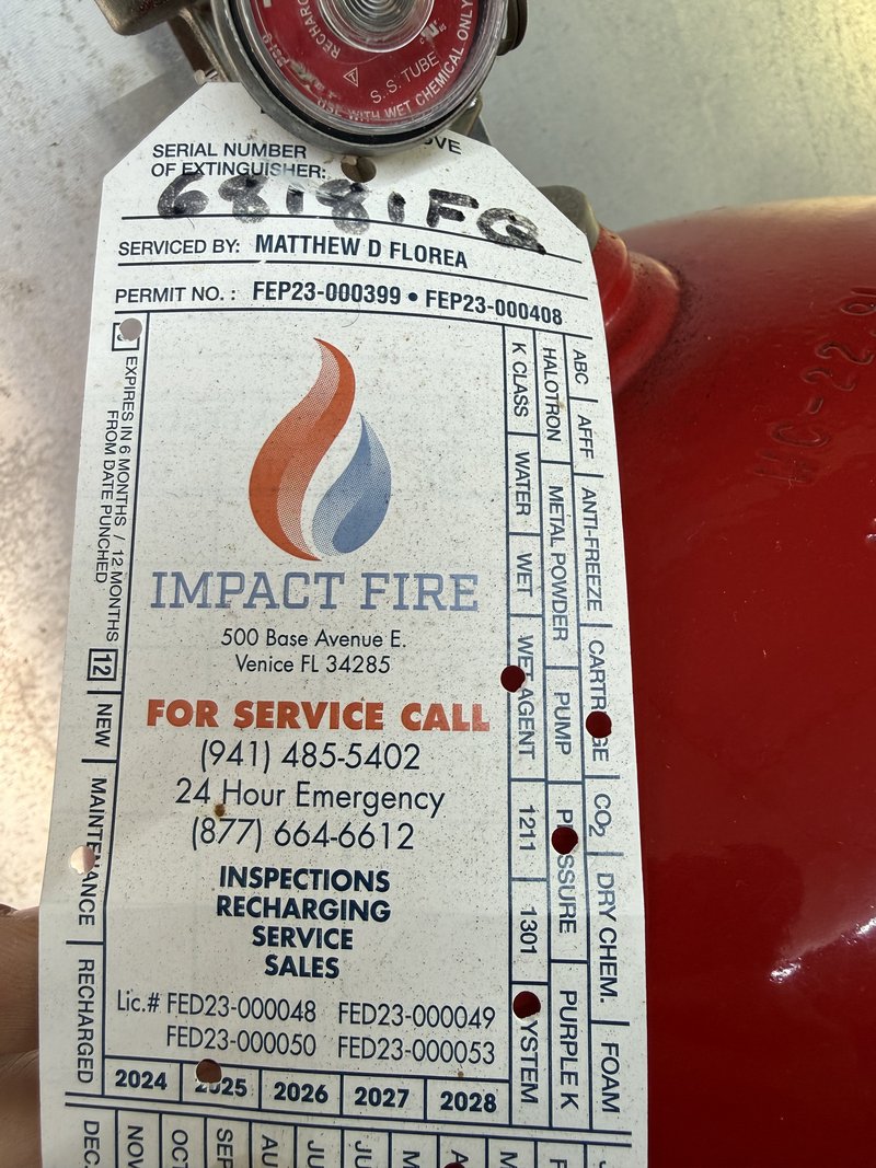 Fire suppression system inspection tag