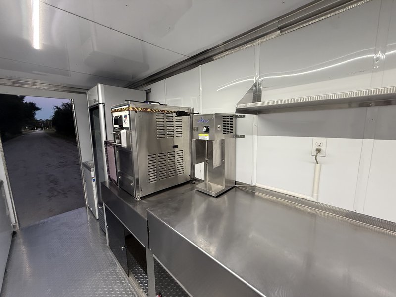 Ice cream truck soft serve machine and shake mixer