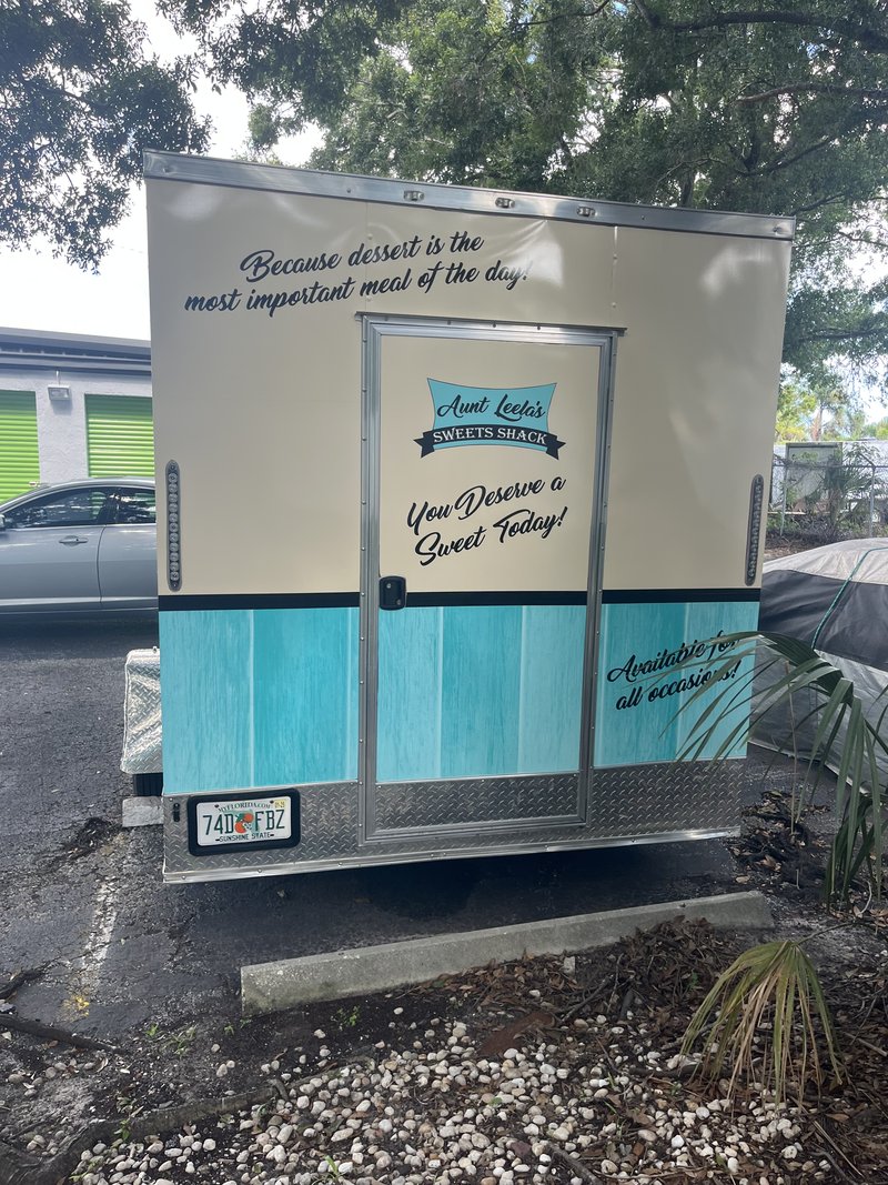 Dessert Trailer For Sale Largo FL | Rear Exterior Rear Door of 14 Foot Dessert Trailer For Sale