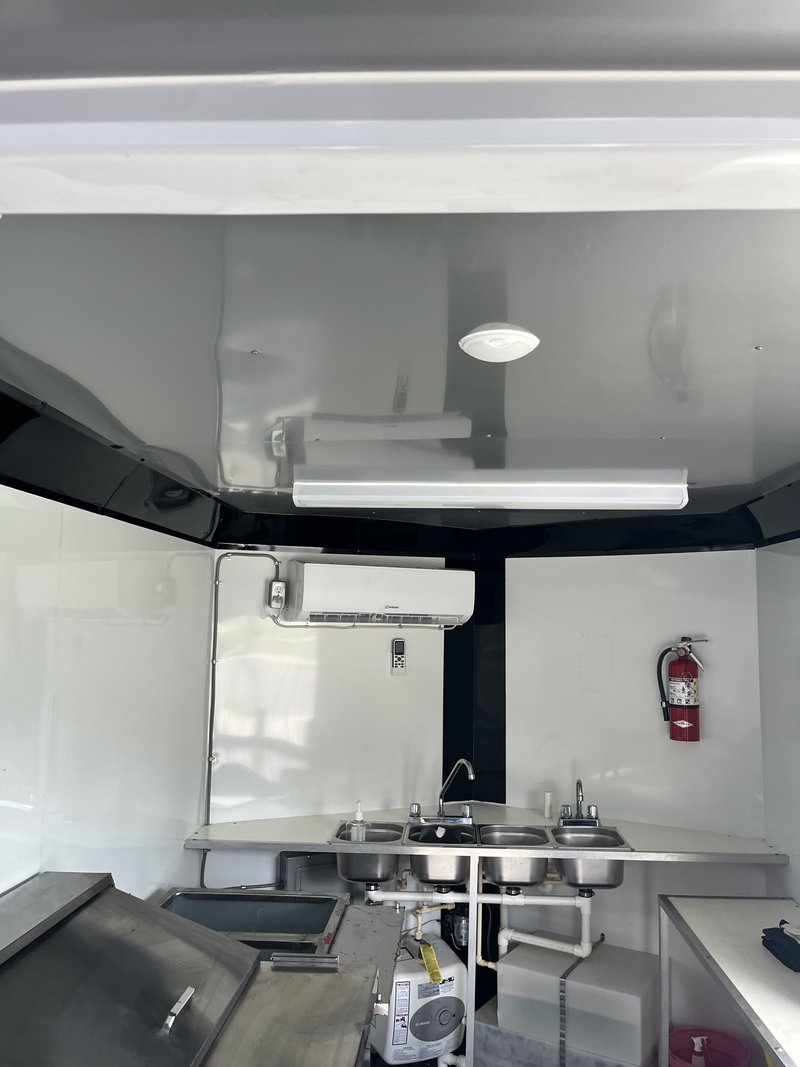 Dessert Trailer For Sale Largo FL | Interior With AC Mini Split AC and Sinks Inside Dessert Trailer For Sale