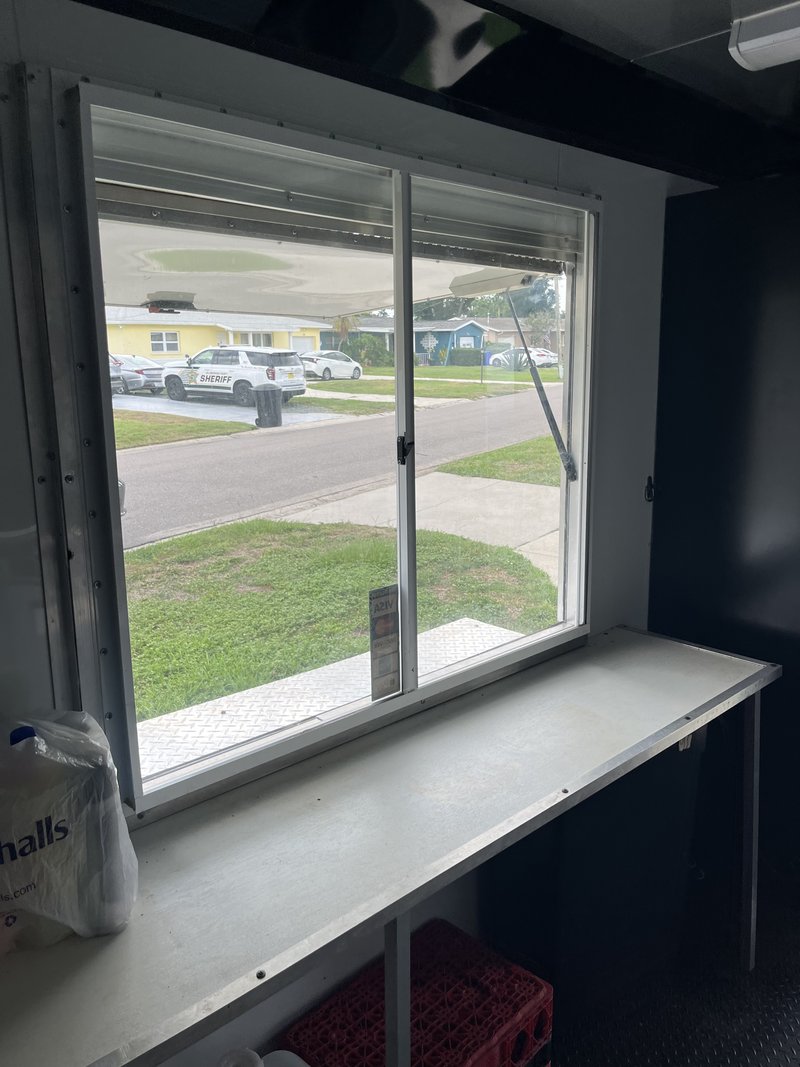 Dessert Trailer For Sale Largo FL | Service Window Sliding Service Window and Counter in Dessert Trailer For Sale