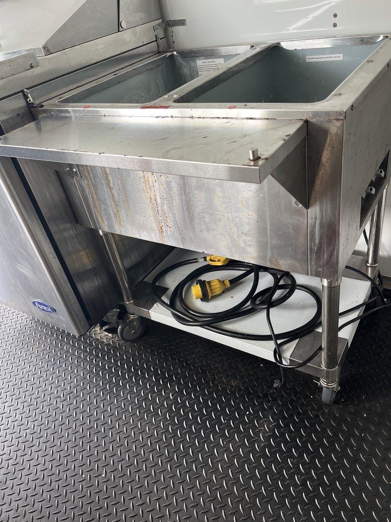 Dessert Trailer For Sale Largo FL | Steam Table Two Well Steam Table Inside Dessert Trailer For Sale
